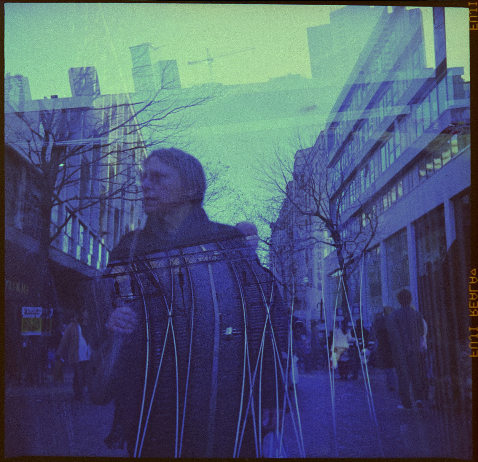 double exposure shoppers new street birmingham fuji reala